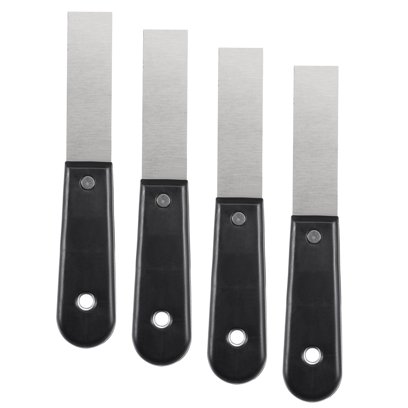 Harfington Putty Scraper 1" Spatula Drywall Repair Spreader Stainless Steel Blade Black Handle 4Pcs