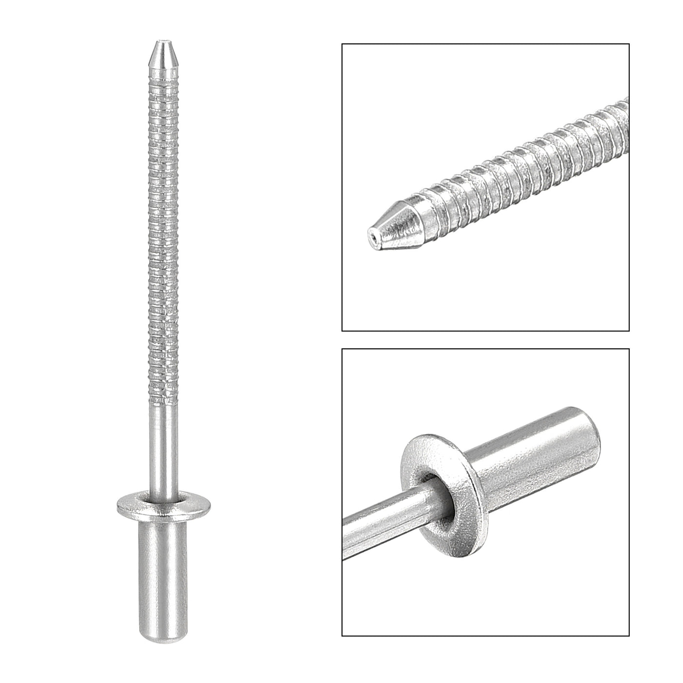 Harfington Blind Rivets 304 Stainless Steel 3.2mm Diameter 8mm Grip Length 50pcs