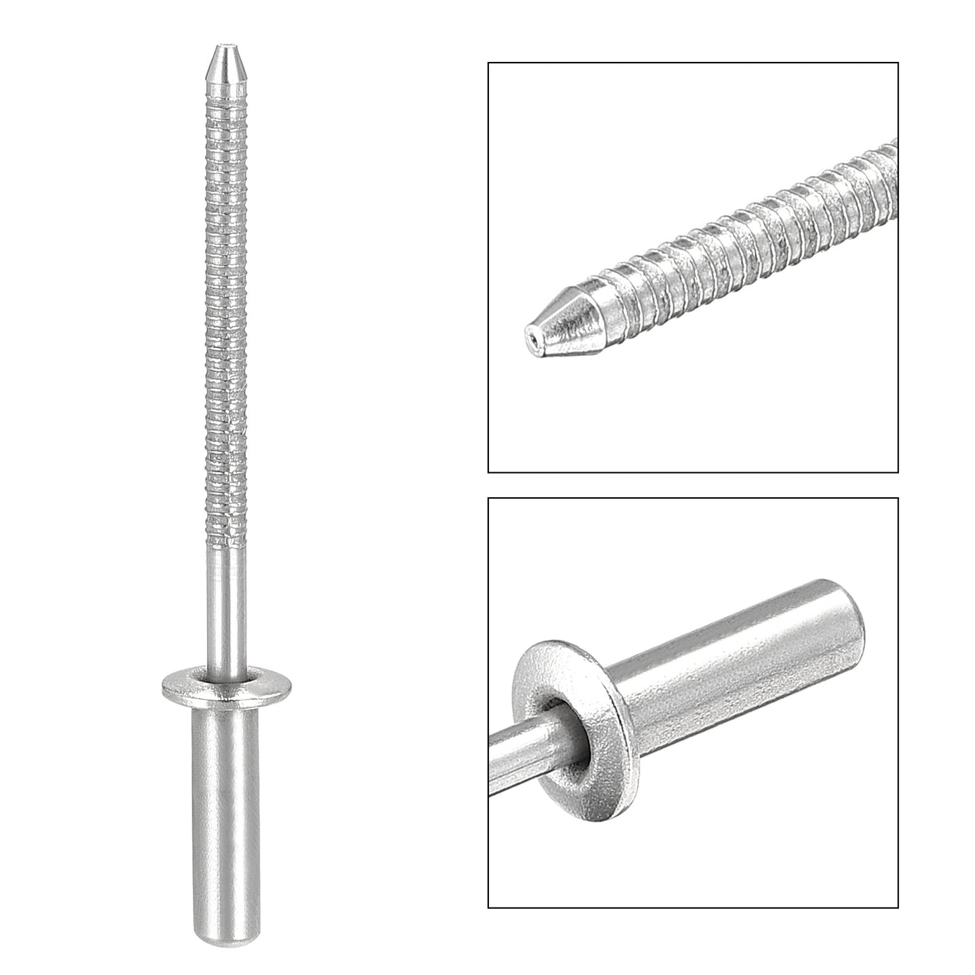 Harfington Blind Rivets 304 Stainless Steel 3.2mm Diameter 10mm Grip Length 100pcs
