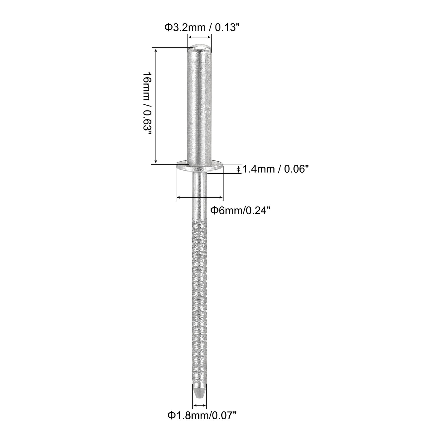 Harfington 304 Stainless Steel Blind Rivets  Pull Rivets Core Decoration Rivets Diameter
