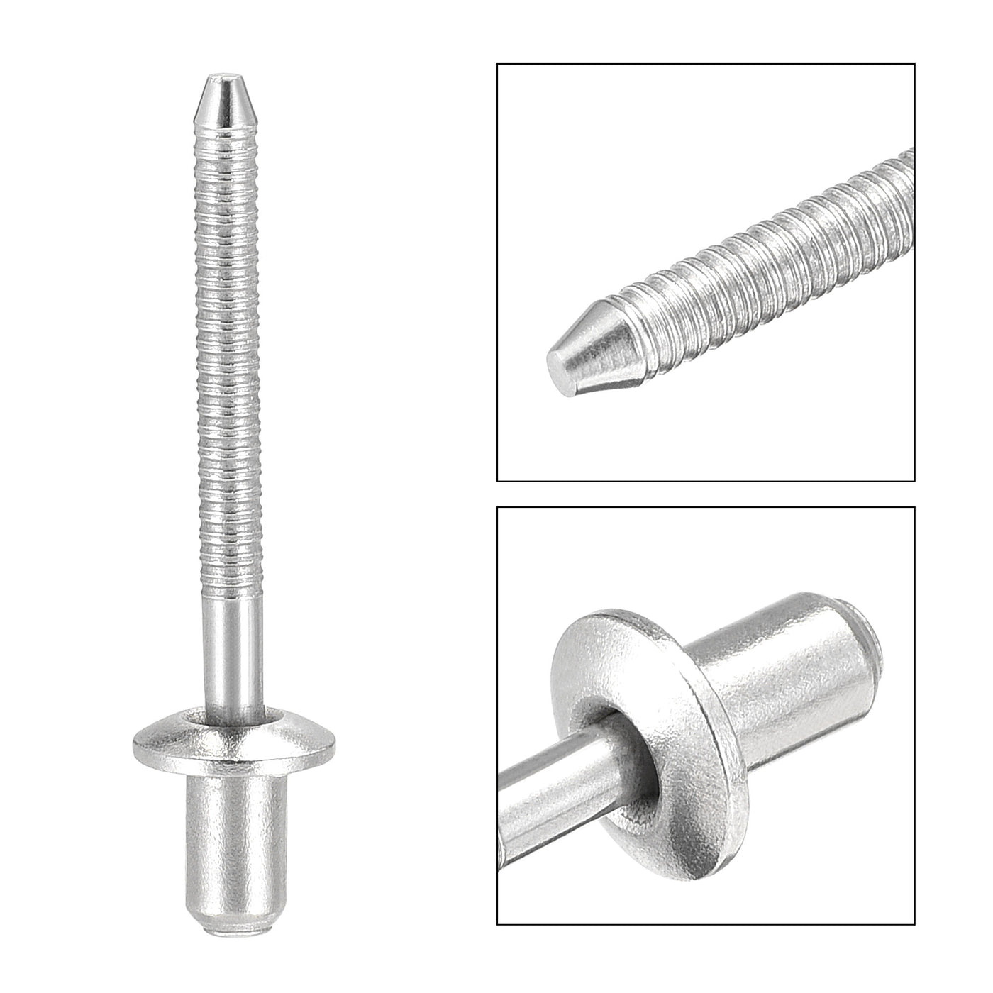 Harfington Blind Rivets 304 Stainless Steel Diameter Grip Length Pull Rivets Core Decoration