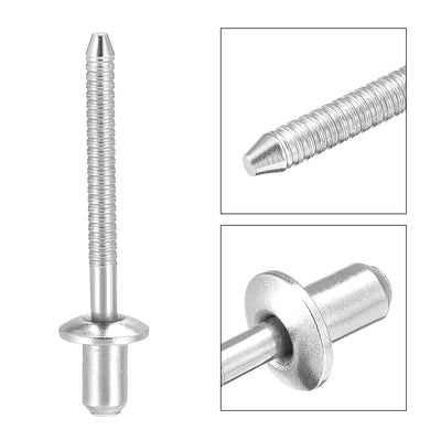Harfington Blind Rivets 304 Stainless Steel Diameter Grip Length Pull Rivets Core Decoration