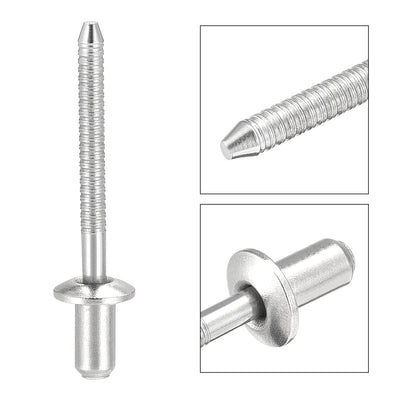 Harfington Blind Rivets, 304 Stainless Steel Pull Rivets Core Decoration Rivets Diameter Length