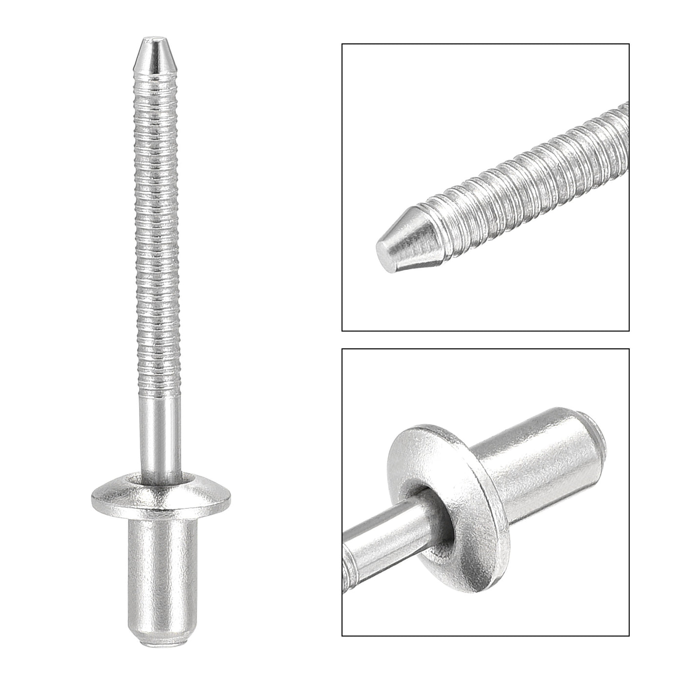 Harfington Blind Rivets 304 Stainless Steel Diameter Grip Length Pull Rivets Core Decoration