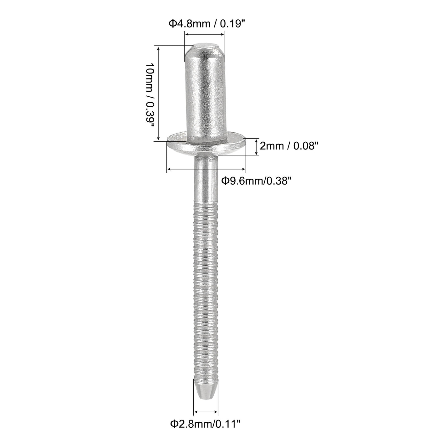 Harfington Blind Rivets 304 Stainless Steel Diameter Grip Length Pull Rivets Core Decoration