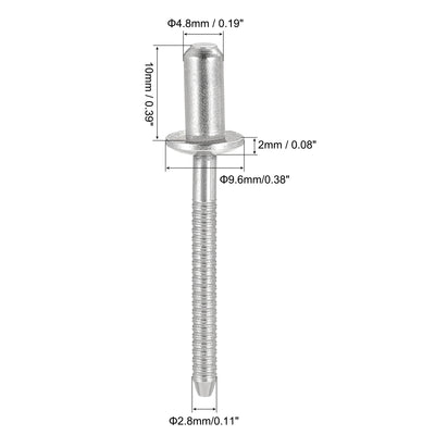Harfington Blind Rivets 304 Stainless Steel Diameter Grip Length Pull Rivets Core Decoration