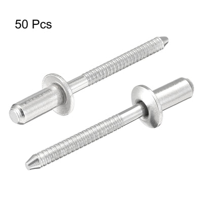 Harfington Blind Rivets, 304 Stainless Steel Pull Rivets Core Decoration Rivets Diameter Length