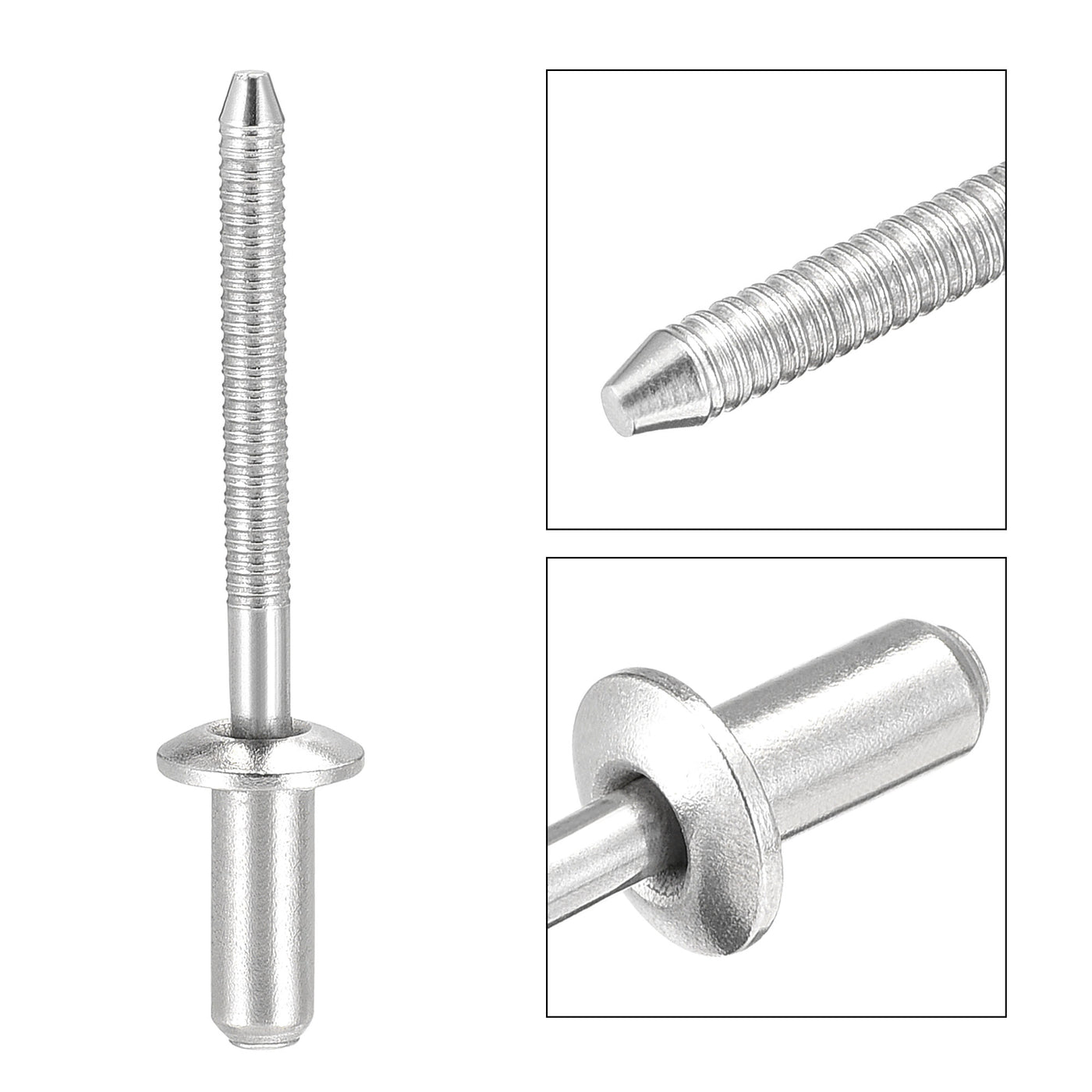 Harfington Blind Rivets 304 Stainless Steel Diameter Grip Length Pull Rivets Core Decoration