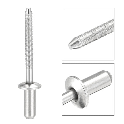 Harfington Blind Rivets 304 Stainless Steel Diameter Grip Length Pull Rivets Core Decoration