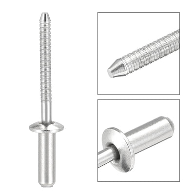 Harfington Blind Rivets, 304 Stainless Steel Pull Rivets Core Decoration Rivets Diameter Length