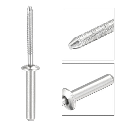 Harfington Blind Rivets, 304 Stainless Steel Pull Rivets Core Decoration Rivets Diameter Length