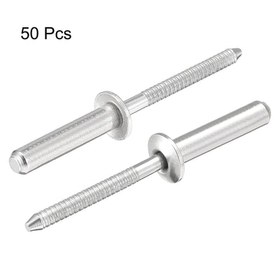 Harfington Blind Rivets, 304 Stainless Steel Pull Rivets Core Decoration Rivets Diameter Length