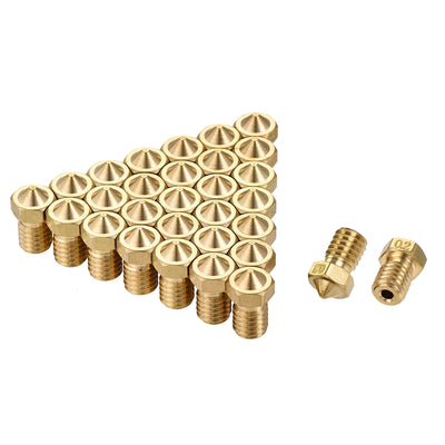 Harfington 0.2mm 3D Printer Nozzle, 30pcs M6 Thread for V5 V6 1.75mm Extruder Print, Brass