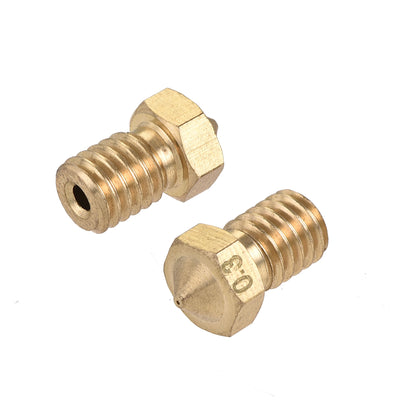 Harfington 0.3mm 3D Printer Nozzle, 30pcs M6 Thread for V5 V6 1.75mm Extruder Print, Brass