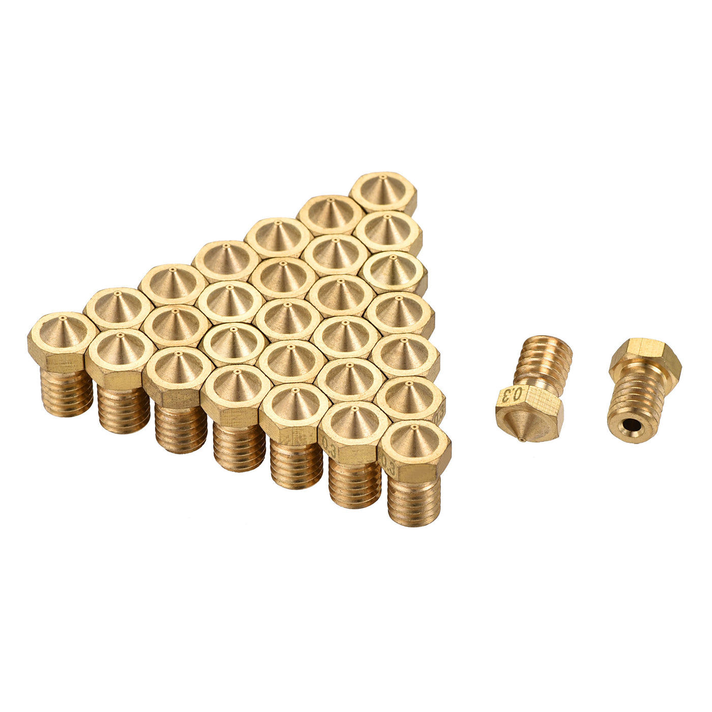 Harfington 0.3mm 3D Printer Nozzle, 30pcs M6 Thread for V5 V6 1.75mm Extruder Print, Brass