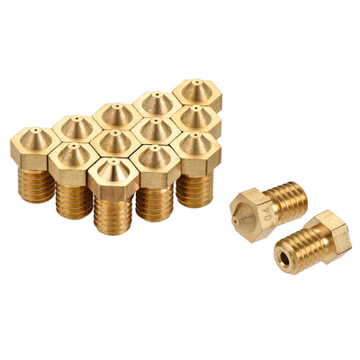 Harfington 0.4mm 3D Printer Nozzle, 14pcs M6 Thread for V5 V6 1.75mm Extruder Print, Brass