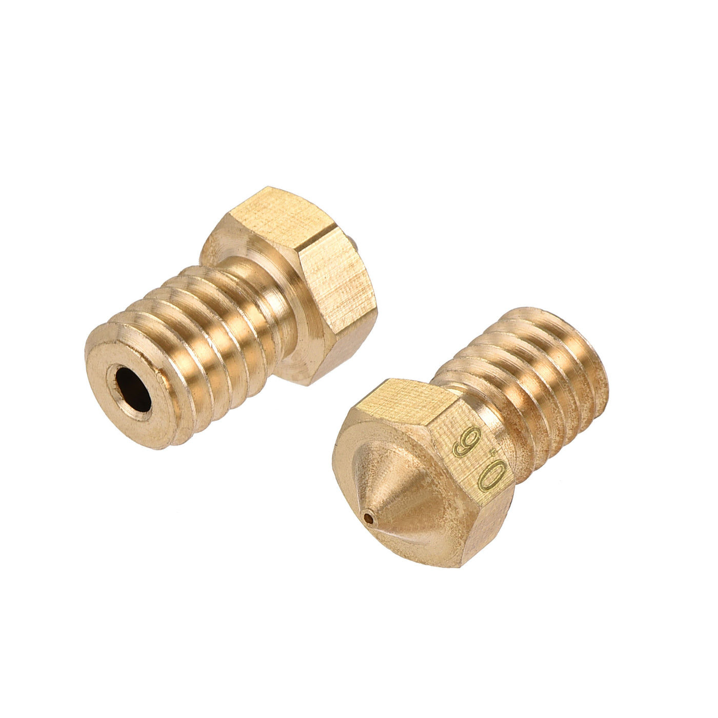 Harfington 0.6mm 3D Printer Nozzle, 20pcs M6 Thread for V5 V6 1.75mm Extruder Print, Brass