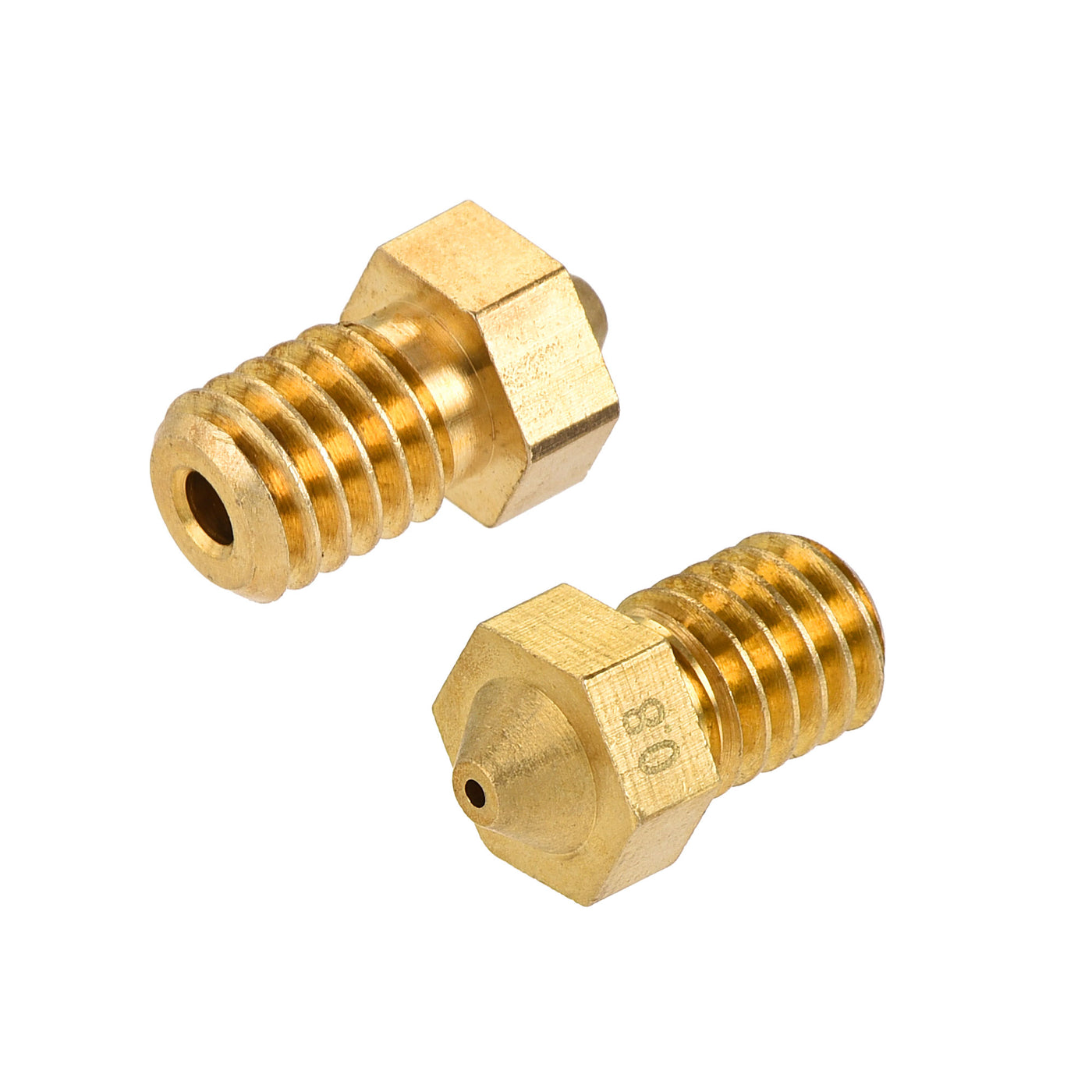 Harfington 0.8mm 3D Printer Nozzle, 14pcs M6 Thread for V5 V6 1.75mm Extruder Print, Brass