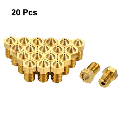 Harfington 0.8mm 3D Printer Nozzle, 20pcs M6 Thread for V5 V6 1.75mm Extruder Print, Brass