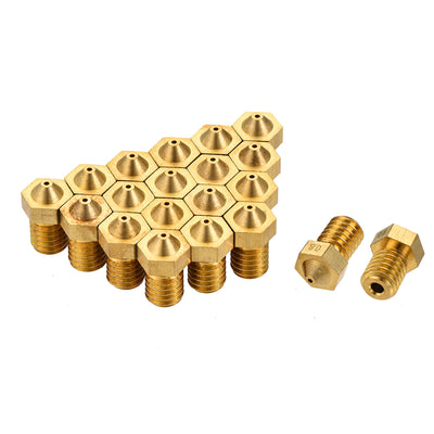 Harfington 0.8mm 3D Printer Nozzle, 20pcs M6 Thread for V5 V6 1.75mm Extruder Print, Brass