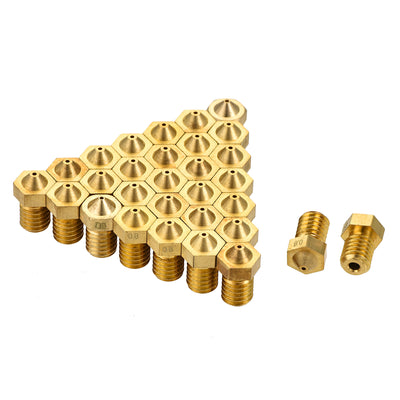 Harfington 0.8mm 3D Printer Nozzle, 30pcs M6 Thread for V5 V6 1.75mm Extruder Print, Brass