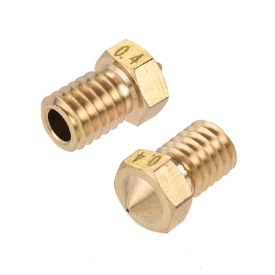 Harfington 0.4mm 3D Printer Nozzle, 20pcs M6 Thread for V5 V6 3mm Extruder Print, Brass