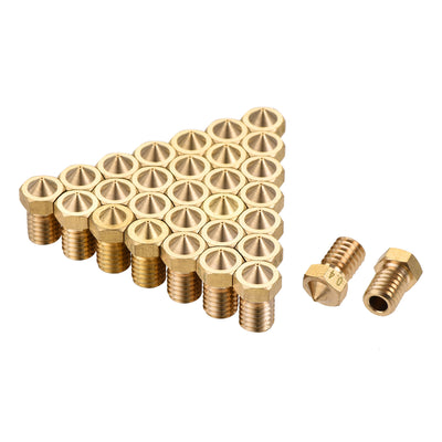 Harfington 0.4mm 3D Printer Nozzle, 30pcs M6 Thread for V5 V6 3mm Extruder Print, Brass