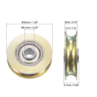 Harfington Sliding Door Roller U Groove Bearing Steel