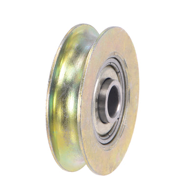Harfington Sliding Door Roller U Groove 6.4mm Shaft Hole 32mm Diameter, Bearing Steel, Pack of 4