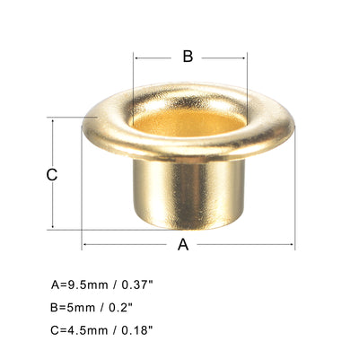 Harfington Grommets Eyelets with Washers Kit, Copper Grommet Chrome Plated for Craft
