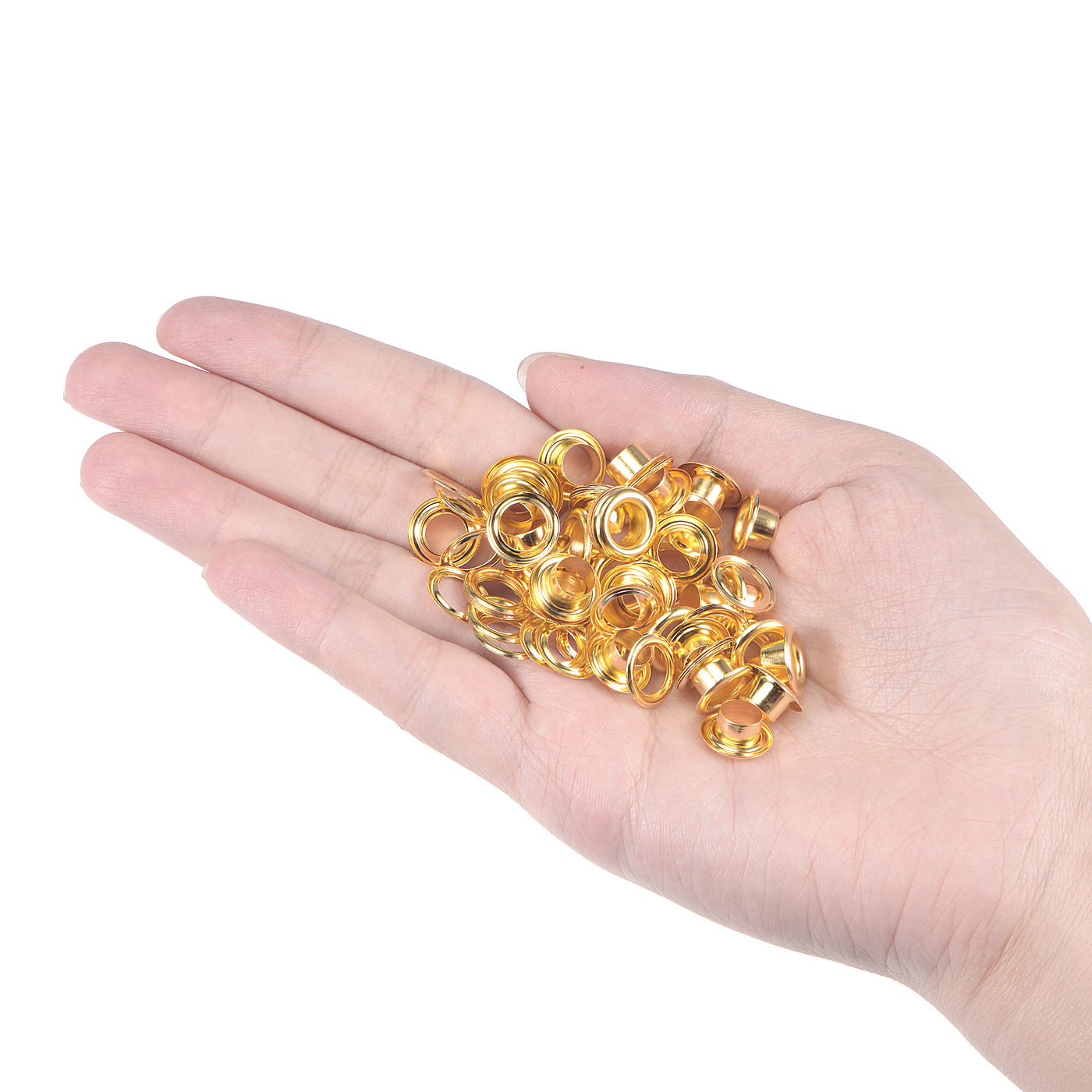 Harfington Grommets Eyelets with Washers Kit, Copper Grommet Chrome Plated for Backpacks