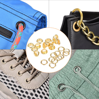 Harfington Grommets Eyelets with Washers Kit, Copper Grommet Chrome Plated for Hats