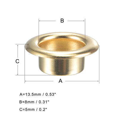 Harfington Grommets Eyelets with Washers Kit, Copper Grommet Chrome Plated for Leather