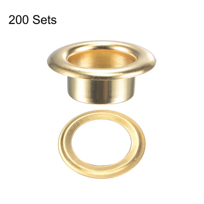 Harfington Grommets Eyelets with Washers Kit, Copper Grommet Chrome Plated for Leather