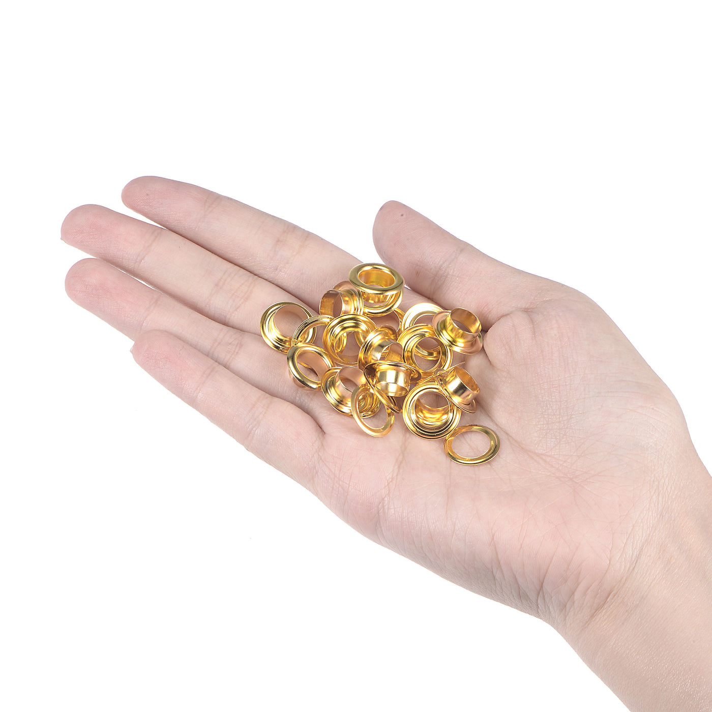 Harfington Grommets Eyelets with Washers Kit, Copper Grommet Chrome Plated for Leather