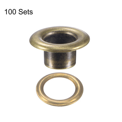 Harfington Grommets Eyelets with Washers Kit, Copper Grommet Chrome Plated for Craft for Leather