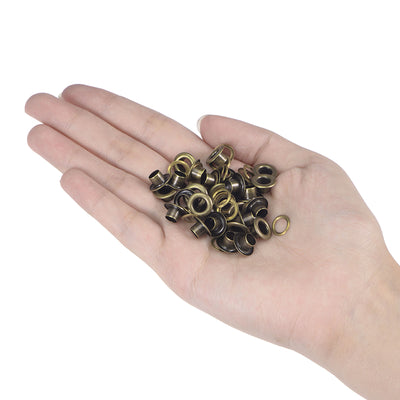 Harfington Grommets Eyelets with Washers Kit, Copper Grommet Chrome Plated for Craft for Leather