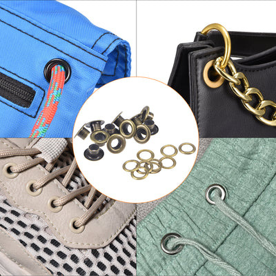 Harfington Grommets Eyelets with Washers Kit, Copper Grommet Chrome Plated for Craft for Leather