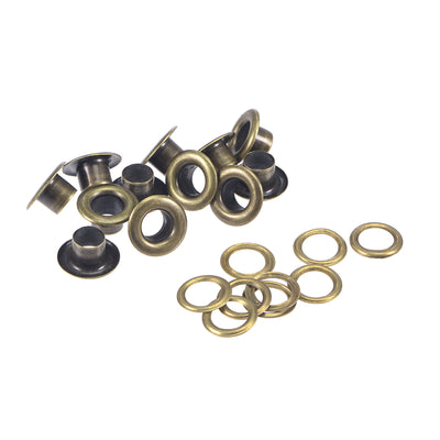 Harfington Grommets Eyelets with Washers Kit, Copper Grommet Chrome Plated for Craft for Leather
