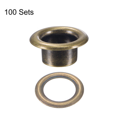 Harfington Grommets Eyelets with Washers Kit, Copper Grommet Chrome Plated for Backpacks