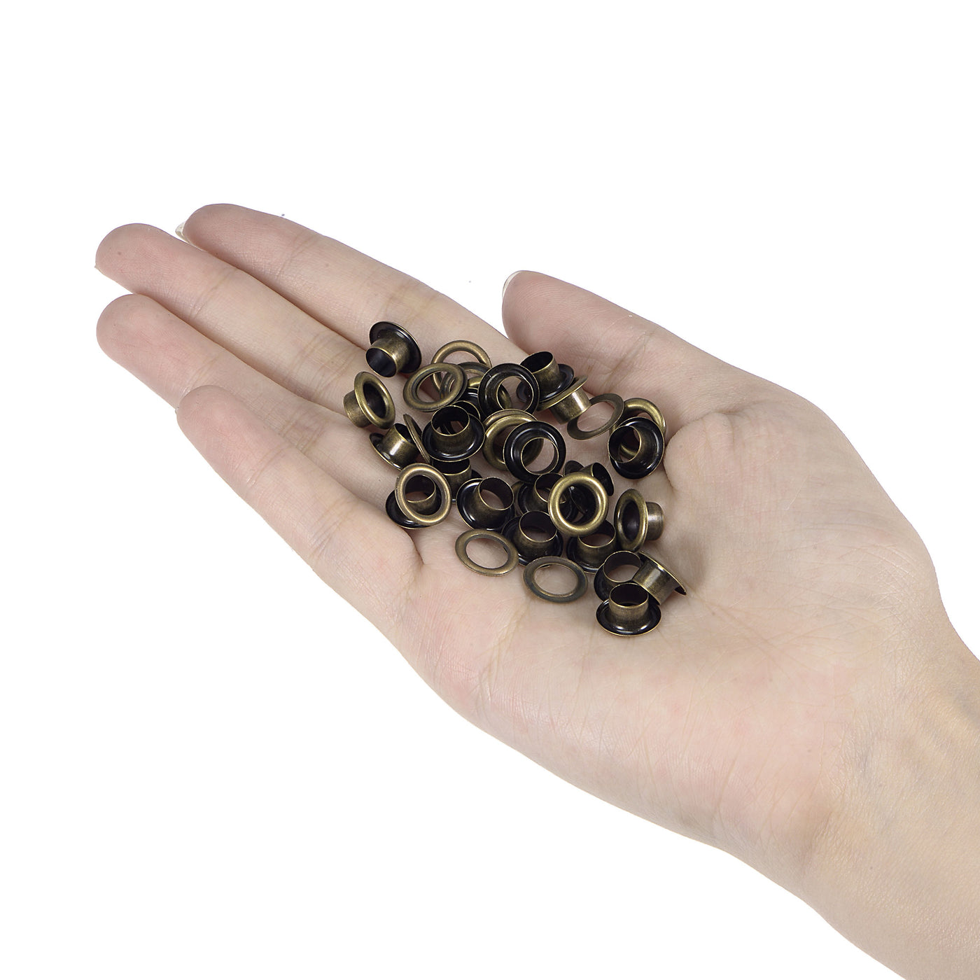 Harfington Grommets Eyelets with Washers Kit, Copper Grommet Chrome Plated for Hats