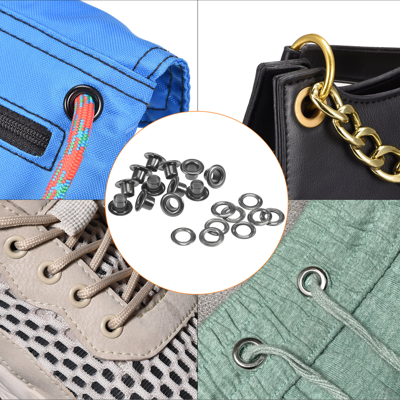 Harfington Grommets Eyelets with Washers Kit, Copper Grommet for DIY or Backpacks