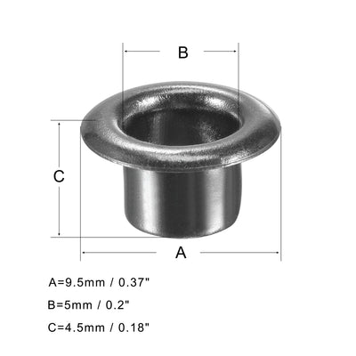 Harfington Grommets Eyelets with Washers Kit, Copper Grommet Chrome Plated for Craft for Leather