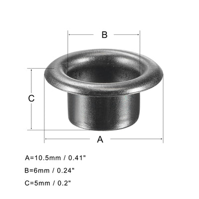 Harfington Grommets Eyelets with Washers Kit, Copper Grommet Chrome Plated for Backpacks