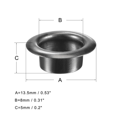 Harfington Grommets Eyelets with Washers Kit, Copper Grommet Chrome Plated for Leather