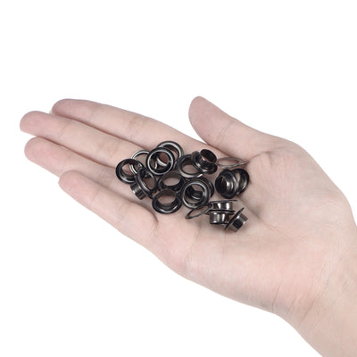 Harfington Grommets Eyelets with Washers Kit, Copper Grommet Chrome Plated for Leather