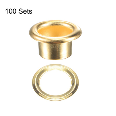 Harfington Grommets Eyelets with Washers Kit, Alloy Grommet for Leather