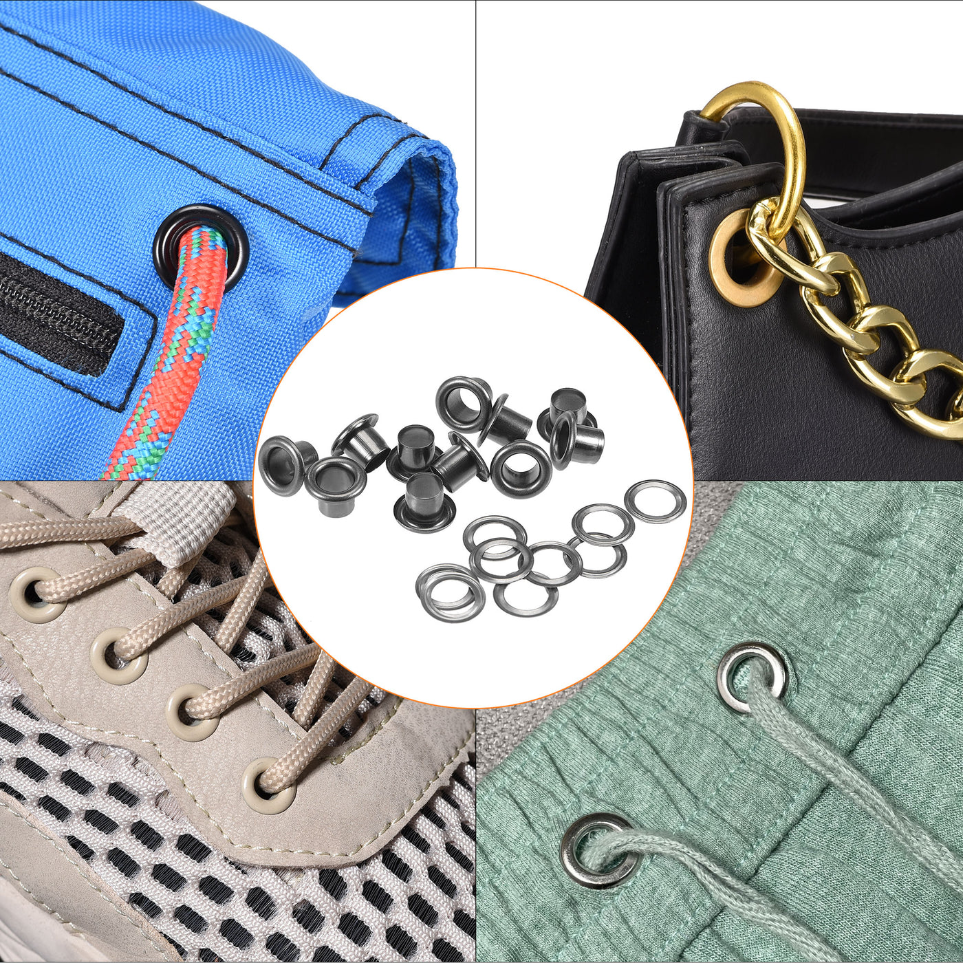 Harfington Grommets Eyelets with Washers Kit, Alloy Grommet for DIY