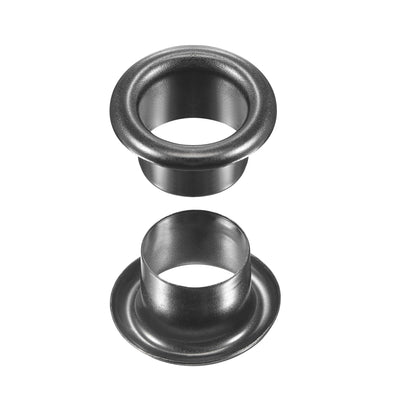 Harfington Eyelet with Washer 13.5x8x7mm Alloy Grommet Black 200 Set