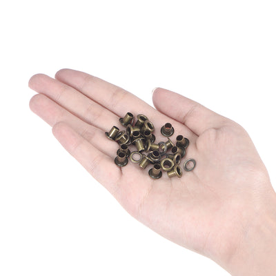 Harfington Grommets Eyelets with Washers Kit, Copper Grommet Chrome Plated for DIY